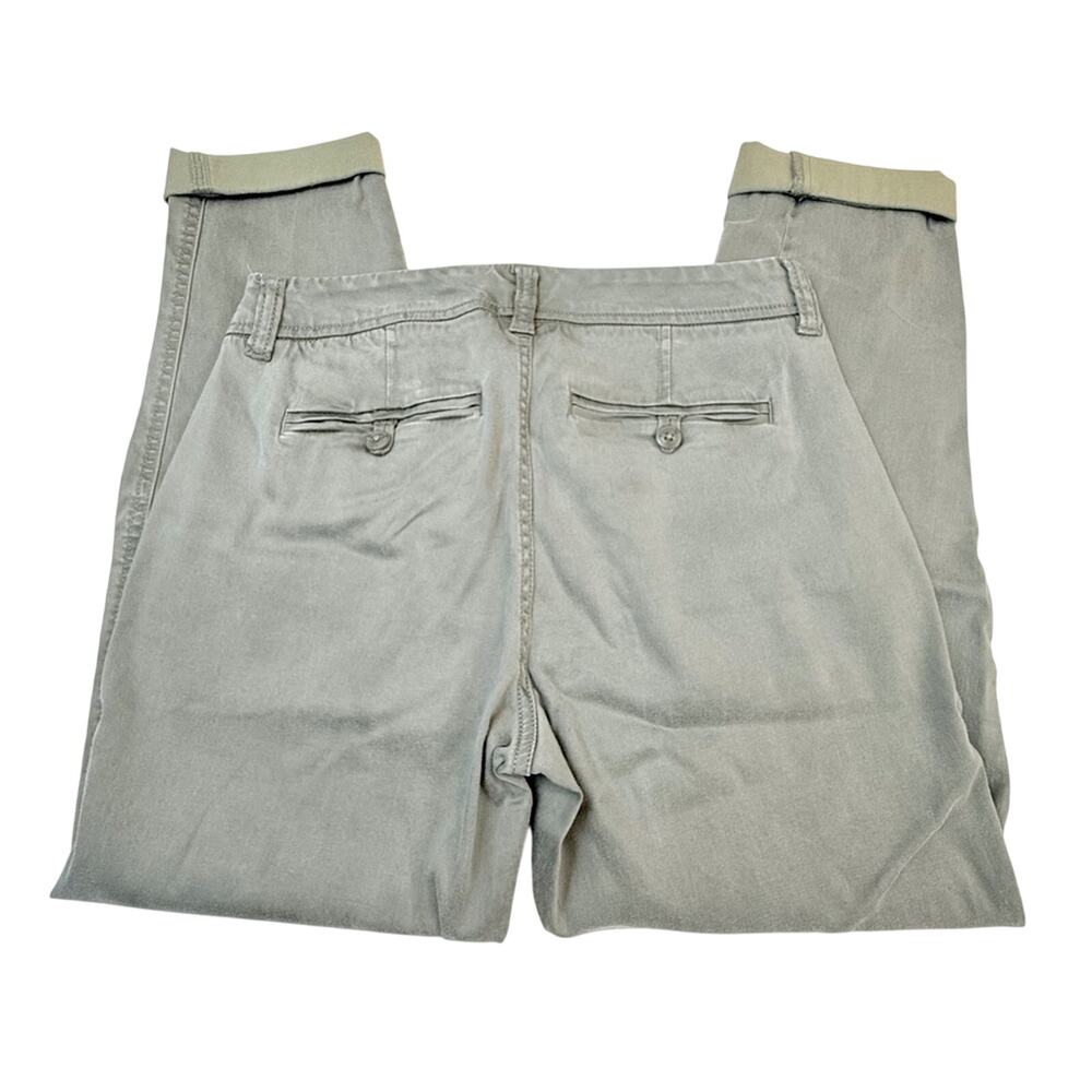 Liverpool Los Angeles Olive Green Boyfriend Cut Soft Khaki Pants  Cuffed Ankle - Picture 15 of 16